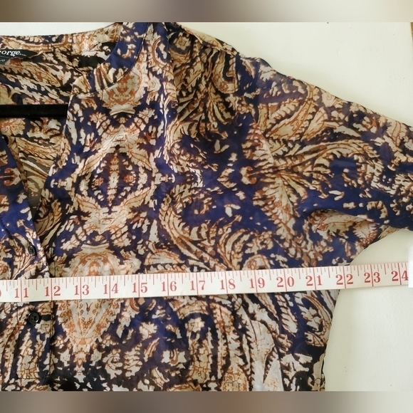 2/$35 Sale Semi Sheer Flowy Blouse 3/4 sleeves Sz L - Picture 8 of 11